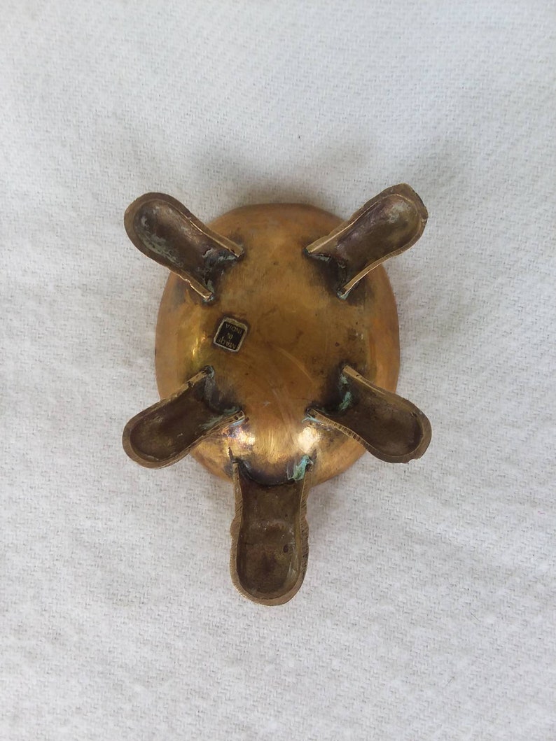 Brass Turtle Change Catcher Ashtray Paperclip Holder Knick Etsy