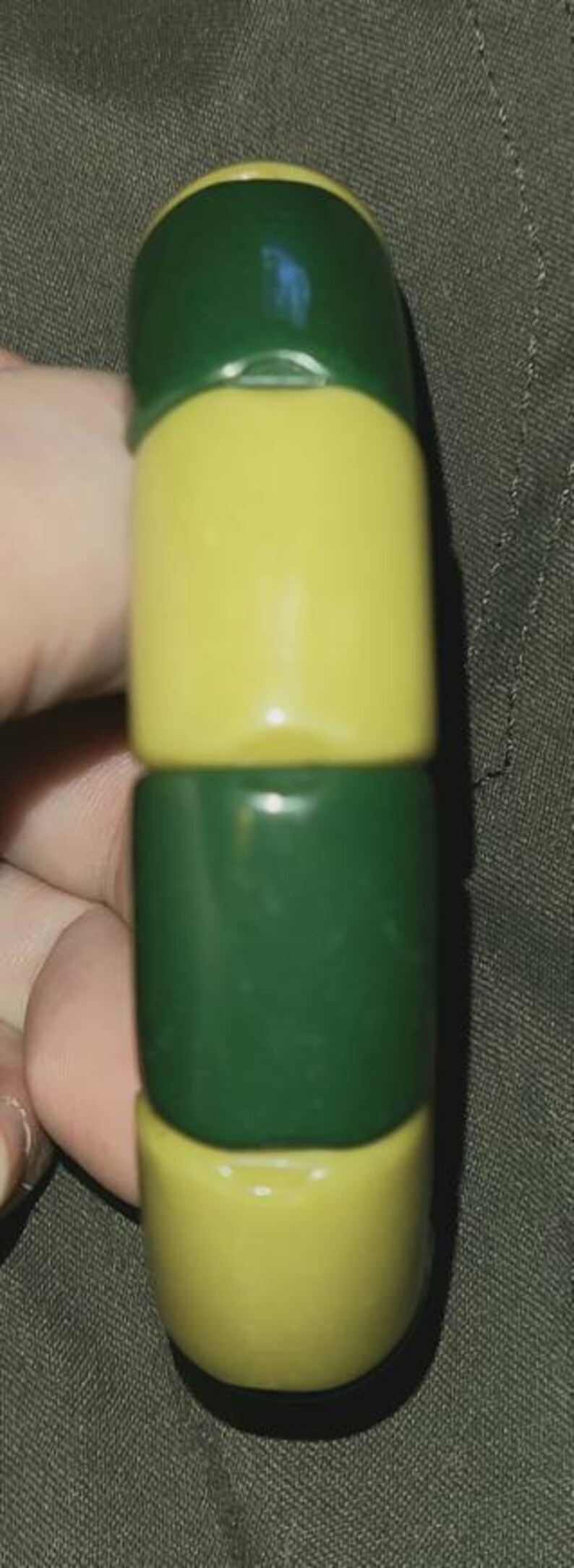 Hunter Green and lime green elastic beads Free Shipping