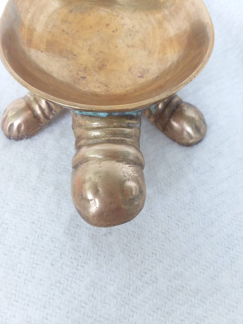 Brass Turtle Change Catcher Ashtray Paperclip Holder Knick Etsy