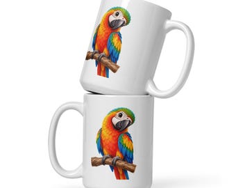 Tazza con pappagallo dai colori vivaci – Regalo ideale per gli amanti degli uccelli esotici