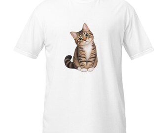 Maglietta con gatto tigrato ad acquerello / Regalo per gli amanti dei gatti