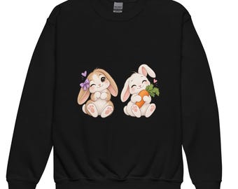 Felpa girocollo per bambini con coniglietto – Regalo perfetto con coniglietto carino