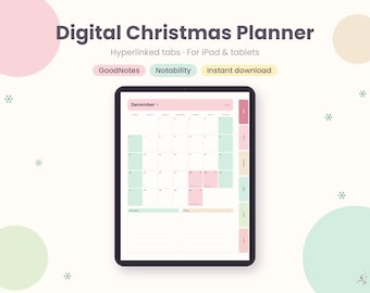 Digital Christmas Planner 2026, Hyperlinked Holiday Planner for GoodNotes & Notability, Gift List, Budget, Menu, iPad