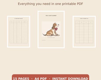 Dog Care Planner Printable | Health, Feeding, Expense Tracker (A4 PDF)