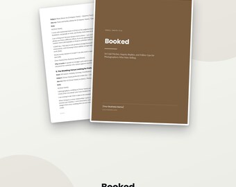 Booked - 24 abordagens a frio, respostas a consultas e acompanhamentos para fotógrafos que detestam vender.