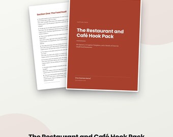Pacote de Ganchos para Mídias Sociais de Restaurantes e Cafés – 60 Aberturas, 12 Modelos (Download Digital)