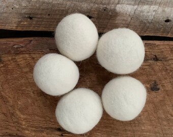 Wool Felted Balls - DIY Garland - White Felted Wool Pom Poms for Craft Projects - Small 2 inch