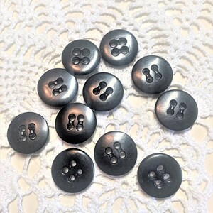 Set of 11 ~ 3/4" Vintage Black Trouser Buttons