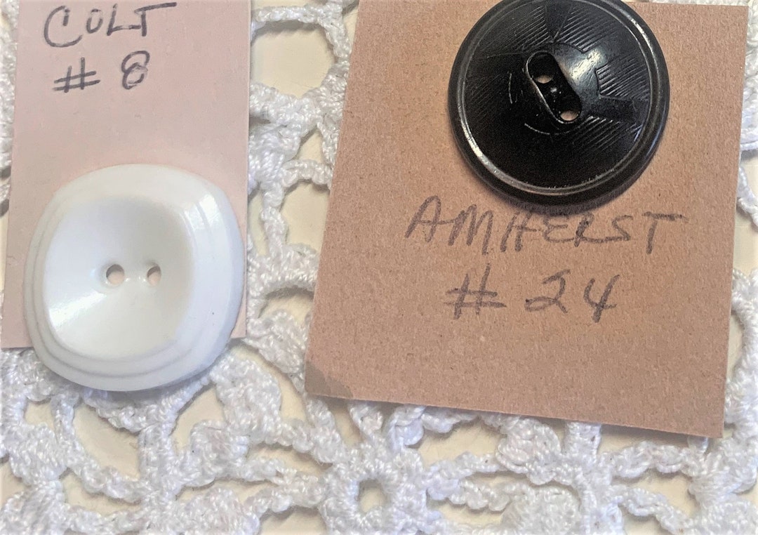 Vintage Colt Buttons Choice White 8 or Black Amherst 24 Etsy