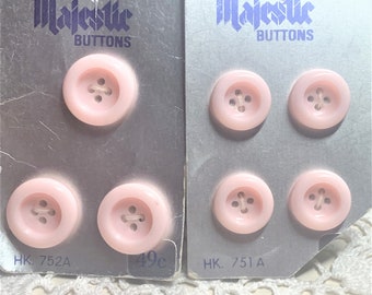 Mother-Daughter Light Pink Vintage Buttons ~ Lot of 7 ~ 3/4" and 5/8"