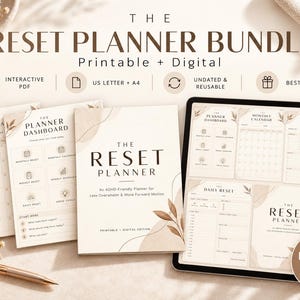Pakiet planera ADHD | Planer do druku + cyfrowy