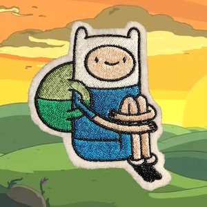 Finn Sitting with Backpack - Adventure Time Iron-on Patch