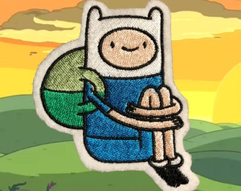 Finn Sitting with Backpack - Adventure Time Iron-on Patch