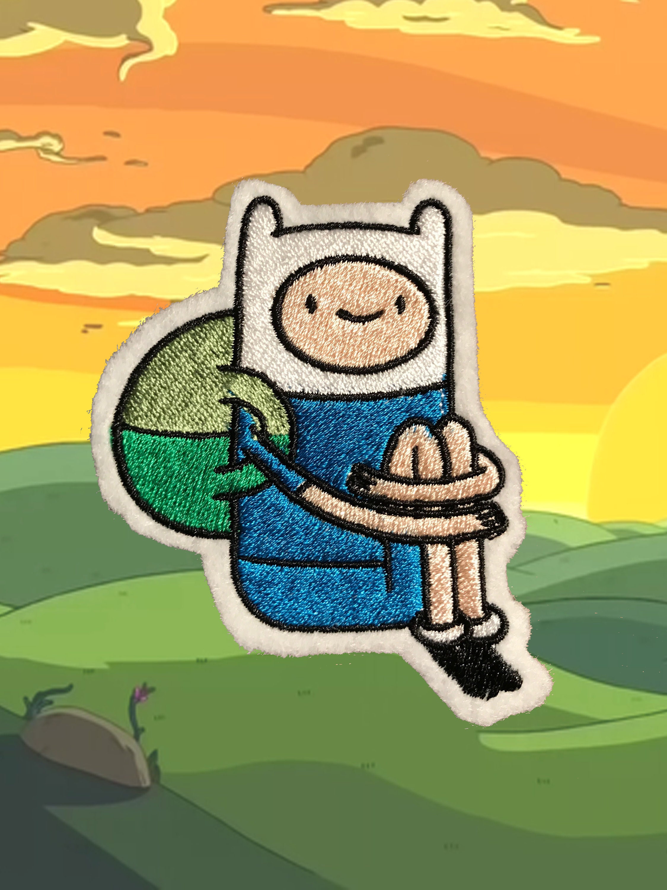 Finn Sitting With Backpack Adventure Time Iron-on Patch - Etsy