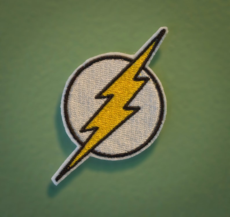 The Flash Emblem Iron-on Embroidered Comic Book Patch image 1