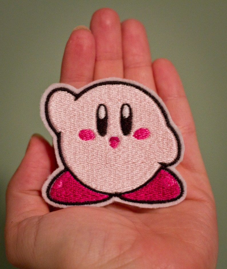 Kirby --Choose from 4 colors -- Iron-on Nintendo patch from Kirby NES game 