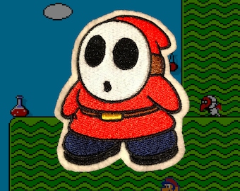 Shy Guy -- Iron-on Nintendo patch from Mario Brothers NES game