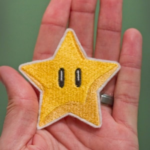 STAR POWER-- Embroidered Iron-on Nintendo Throwback NES Invincibility Star Mario Brothers