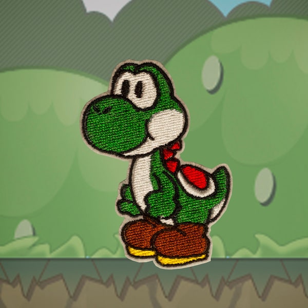 Yoshi -- Embroidered Iron-on Patch from Nintendo's Mario Brothers