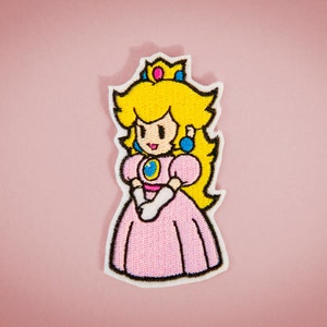 Paper Princess Peach -- Iron-on Nintendo patch from Paper Mario Brothers NES game