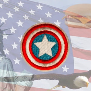 Captain America Emblem - Iron-on Embroidered Comic Book Patch