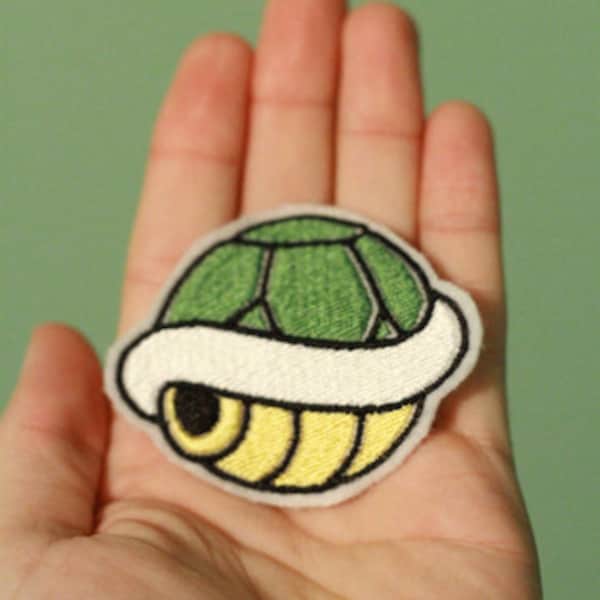 Green Turtle Shell - Embroidered Nintendo Patch from Mario Brothers