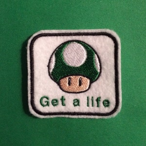 Nintendo 1up "Get A Life" Iron-on Patch