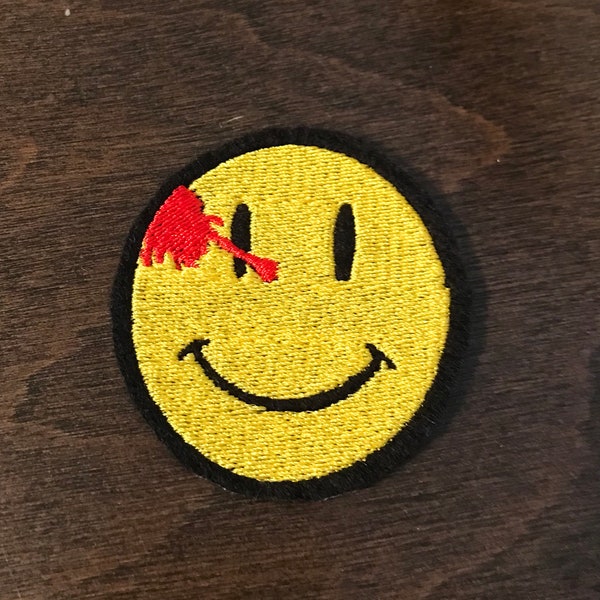 Watchmen Symbol - Iron-on Embroidered Smiley Face Patch