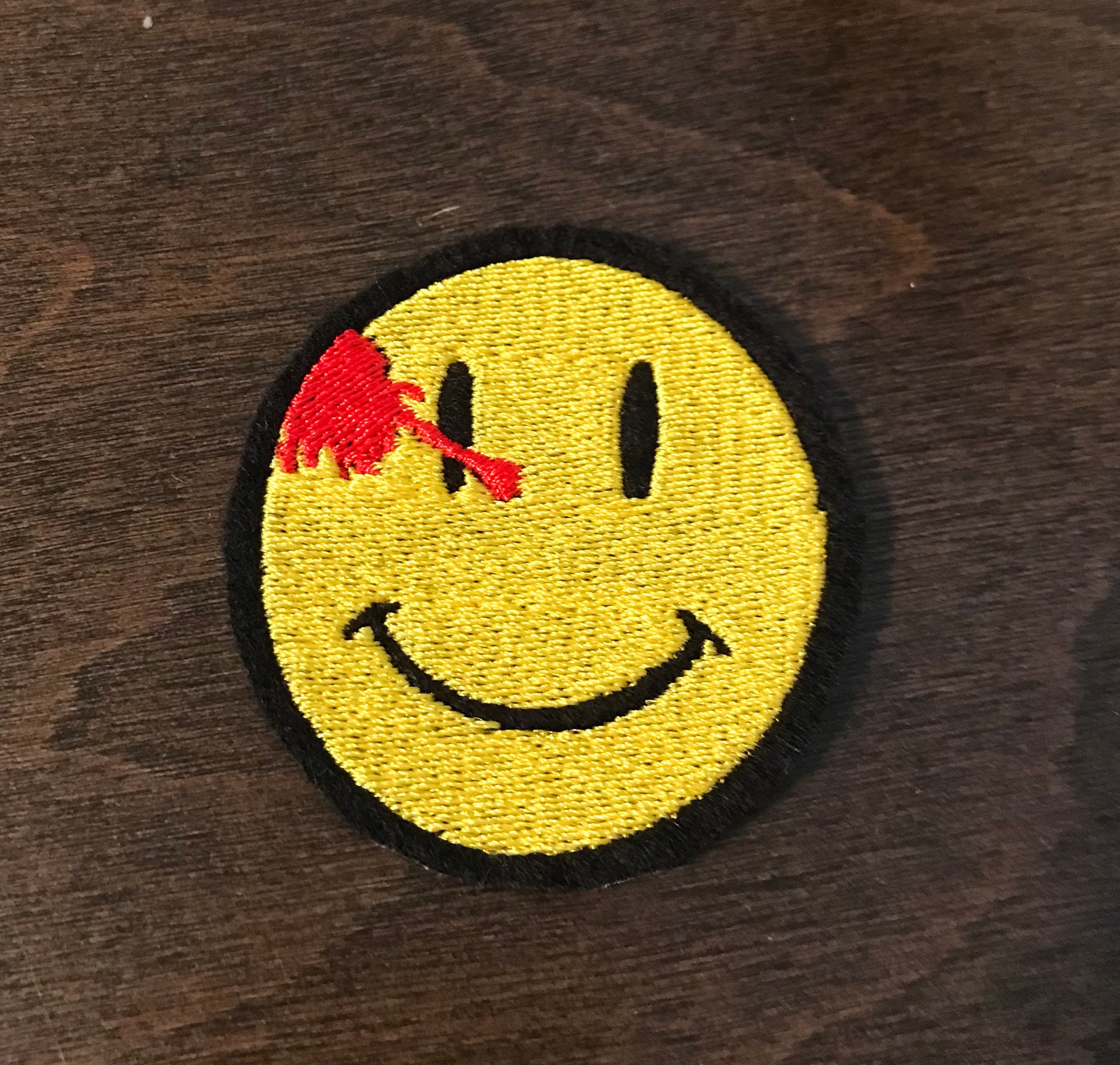 Smiley Face Patch Iron on or Sew on - 3, 3.5, 3.8 inch