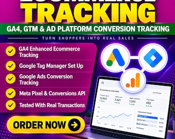 Ecommerce Tracking Setup | GA4 Enhanced Ecommerce, Google Tag Manager, Google and Meta Ads Conversion Tracking (Digital Service)
