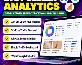 Etsy Seller Analytics Setup | Off-Platform Traffic Tracking, GA4 & Ad Pixel Setup for Your Etsy Shop or Website (Digital Service)