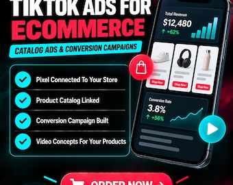 TikTok Ads for Shopify | Product Video Ads, Catalog Integration, Conversion Campaign Setup for Ecommerce (Digital Service)