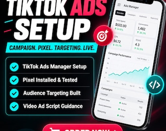 TikTok Ads Setup | Campaign Creation, Pixel Installation, Audience Targeting, Video Ad Strategy (Digital Service)