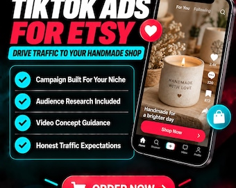 TikTok Ads for Etsy Sellers | Video Ad Campaign Setup to Drive Traffic to Your Etsy Shop or Handmade Business (Digital Service)