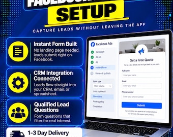 Facebook Lead Ads Setup | Instant Form Creation, CRM Integration, Lead Capture Campaign for Service Businesses (Digital Service)