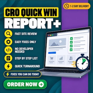 CRO Quick Wins Report | Easy Conversion Rate Optimization Fixes You Can Do Yourself | Website Conversion Checklist