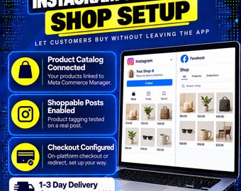 Instagram & Facebook Shop Setup | Product Catalog, Shoppable Posts, Checkout Configuration for Social Selling (Digital Service)