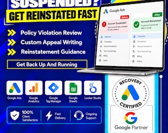 Google Ads Suspension Recovery | Policy Violation Fix, Appeal Writing, Account Reinstatement Help (Digital Service)
