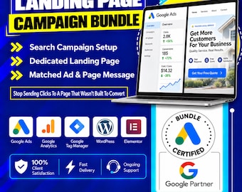 Google Ads Campaign + Landing Page Bundle | Search Campaign Setup with a Dedicated High-Converting Landing Page (Digital Service)