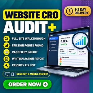 Website CRO Audit | Conversion Rate Optimization Report, Website Review, Friction Points and Fixes | Website Audit Service