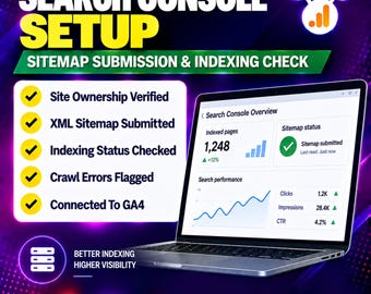 Google Search Console Setup | Sitemap Submission, Site Verification, Indexing Check for Better Google Visibility (Digital Service)