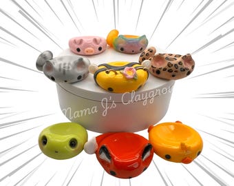 Choose Your Animal Worry Stone, Polymer Clay, UV Resin, Palm-Sized Calming Friend