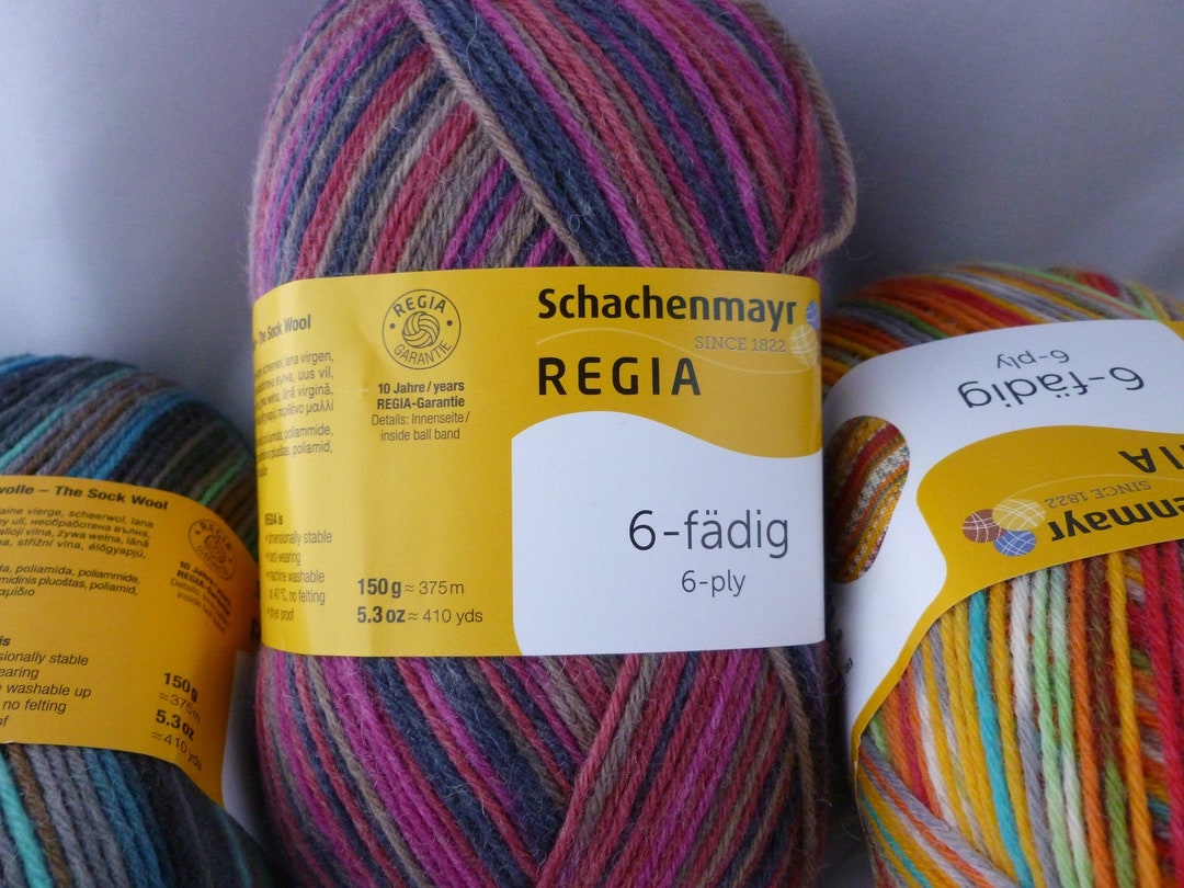 20 off 6 Ply Color by Regia, Machine Wash Wool Sock Yarn, 150 Gm, Self
