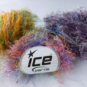 Variegated Long Eyelash Yarn by ICE, 1 1/2&quot; Lash, Bulky, Multiple Colors