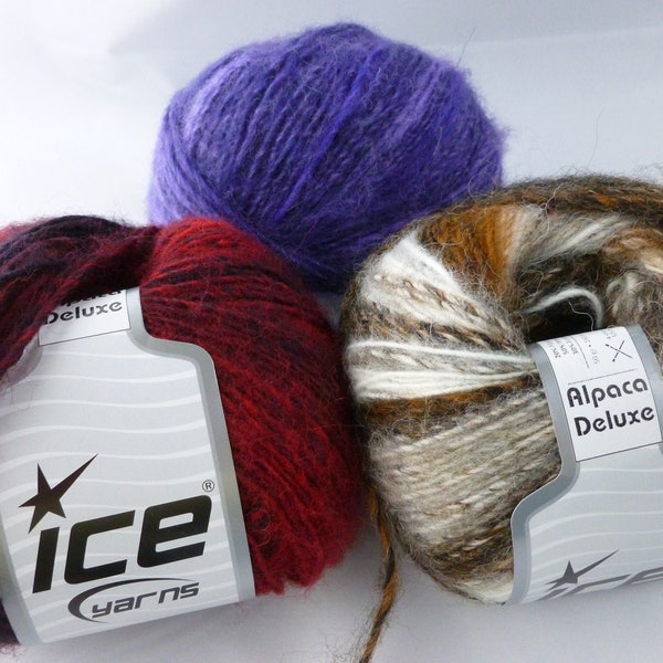 Alpaca Deluxe by ICE Yarns, DK Alpaca Wool Blend, Variegated