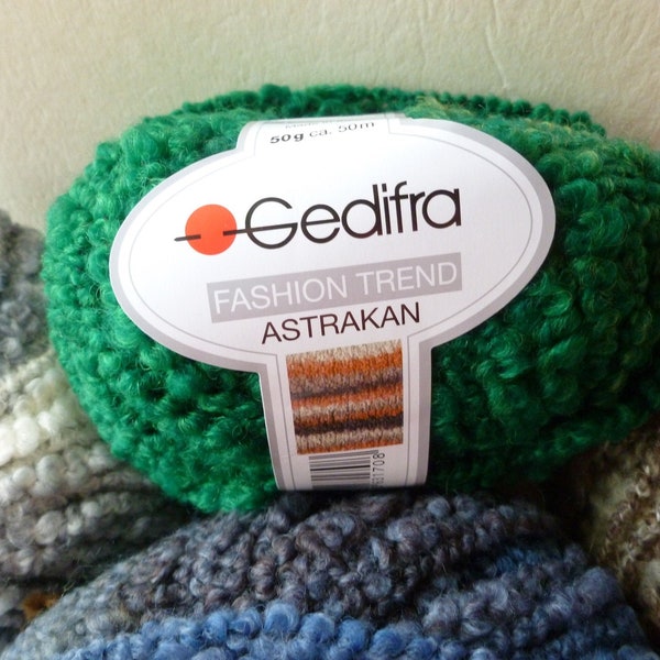 Astrakan Fashion Trend by Gedifra, Super Bulky, Polyester Wool Blend, Boucle, 50 gm