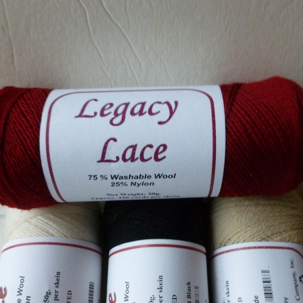 25% Off Retail -  Legacy Lace Solids Yarn by Brown Sheep Company, Washable Wool