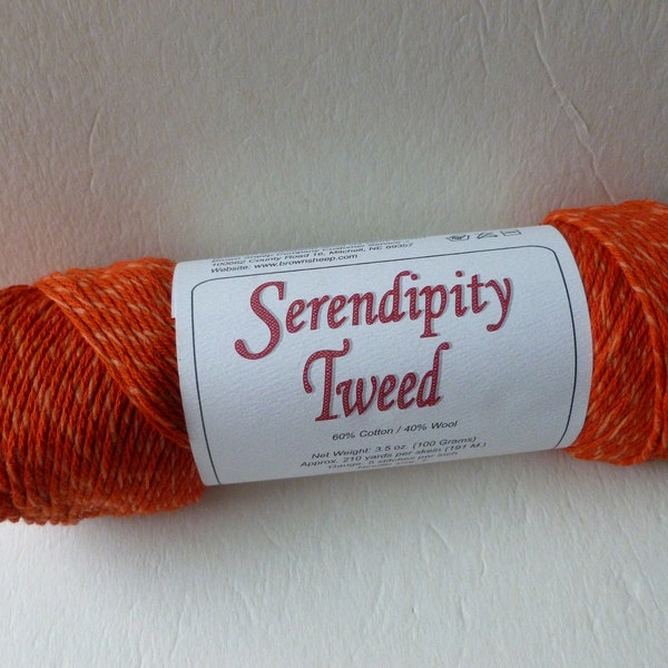 Dragon Fire Serendipity Tweed Yarn by Brown Sheep Company, Cotton Wool Blend