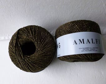 Yarn Sale Dark Chocolate #68 and Tan #96 Amalfi by Lang Yarn