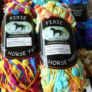 Pixie  Specialty Yarn by Dark Horse, Worsted, Nylon, Pom Pom